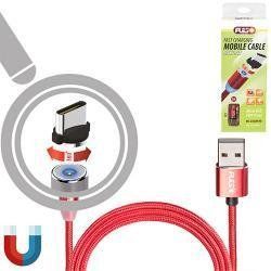 Кабель магнітний MC-2302М RD USB-MicroUSB 2,4А, 2м червоний (тільки зарядка) MC-2302 М RD фото