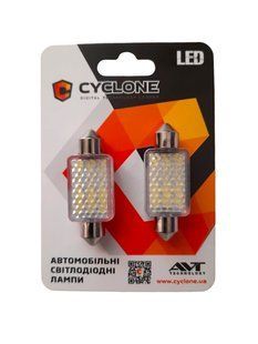 Лампочка софітна 27LED Т11-023 12V 39мм Cyclone (210lumen) T11-023 (39) фото
